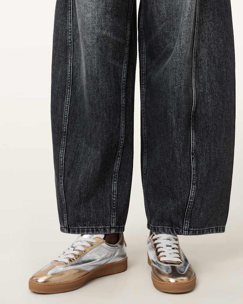 Thelma Metallic Leather Low Top Trainers