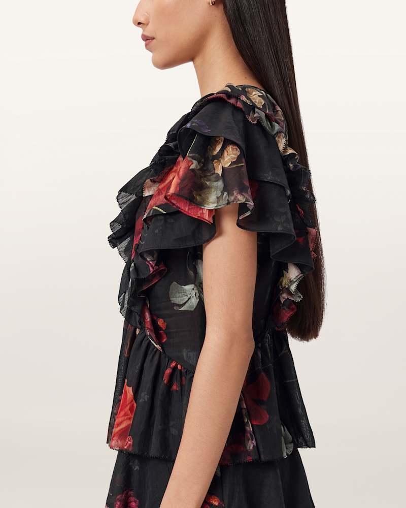 Alma Floral Frill Top
