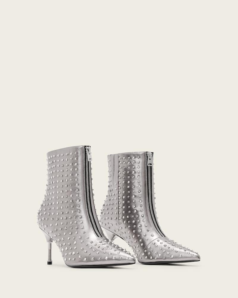 Natasha Studded Leather Boots