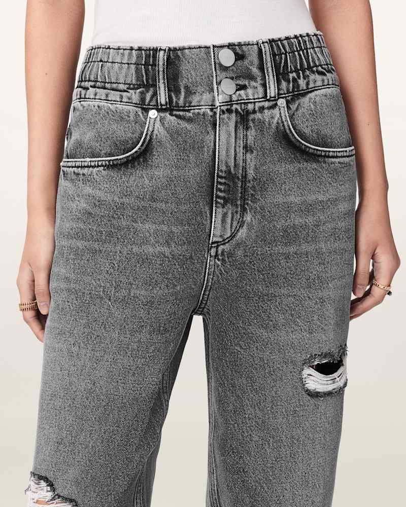 Daisy Tapered Leg Distressed Denim Jeans