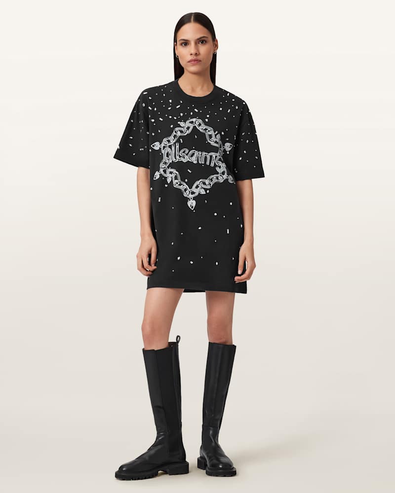 Drip Scatter Embellished Mini Dress