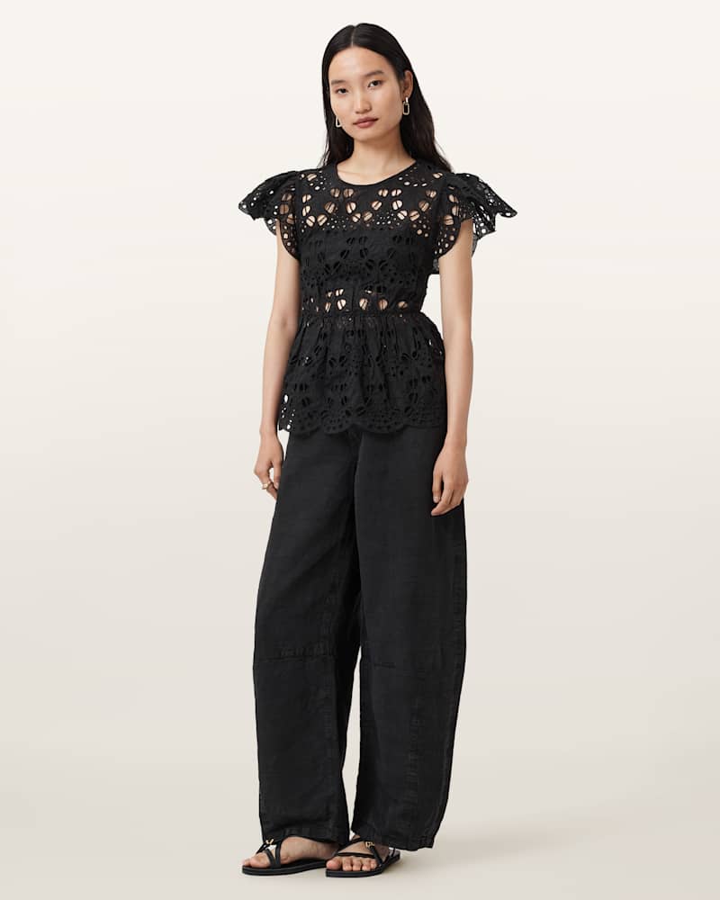 Meadow Embroidered Short Sleeve Top