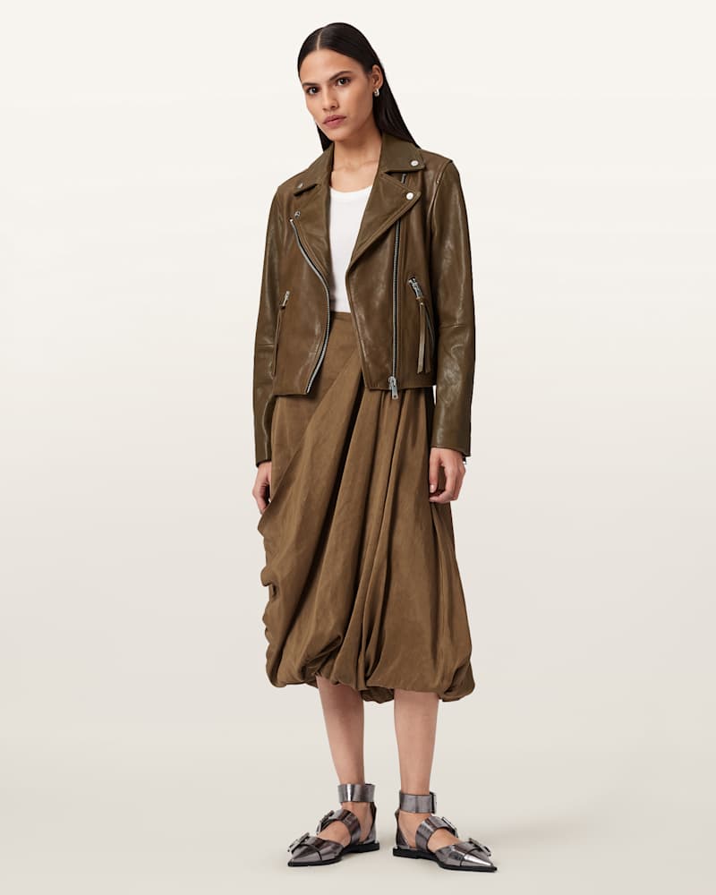 Dalby Slim Fit Leather Biker Jacket