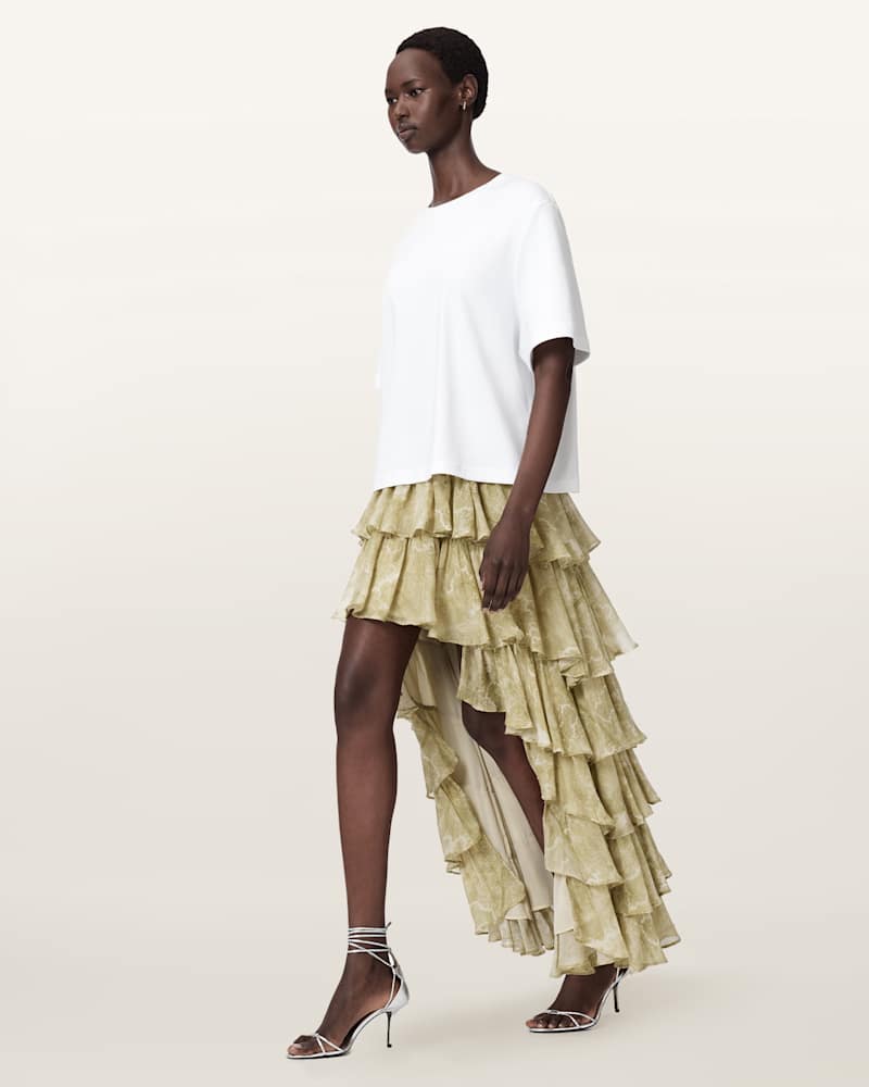 Cavarly Tiered Maxi Skirt
