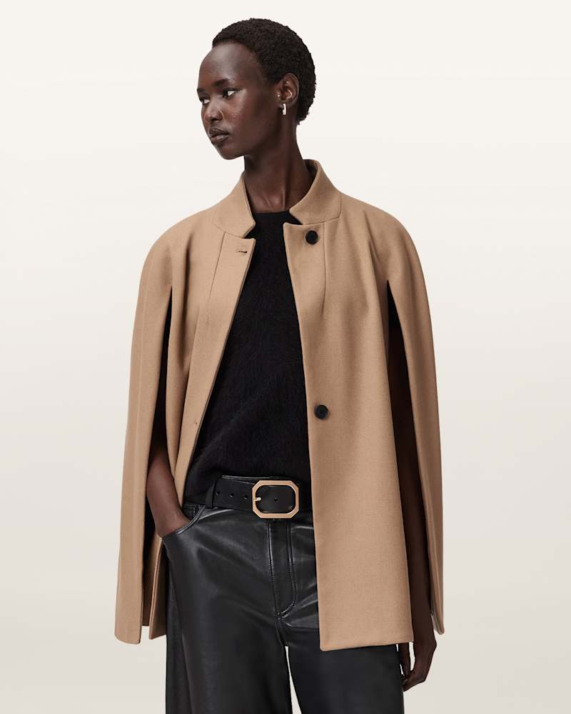 Lunis Wool Cape Coat