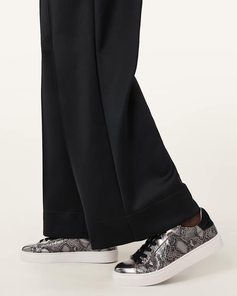 Shana Snake Print Low Top Leather Trainers