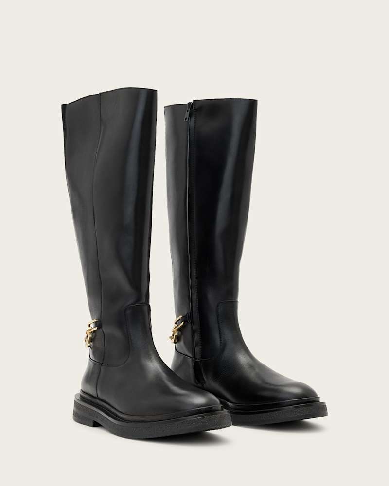 Escher Chain Leather Rider Boots