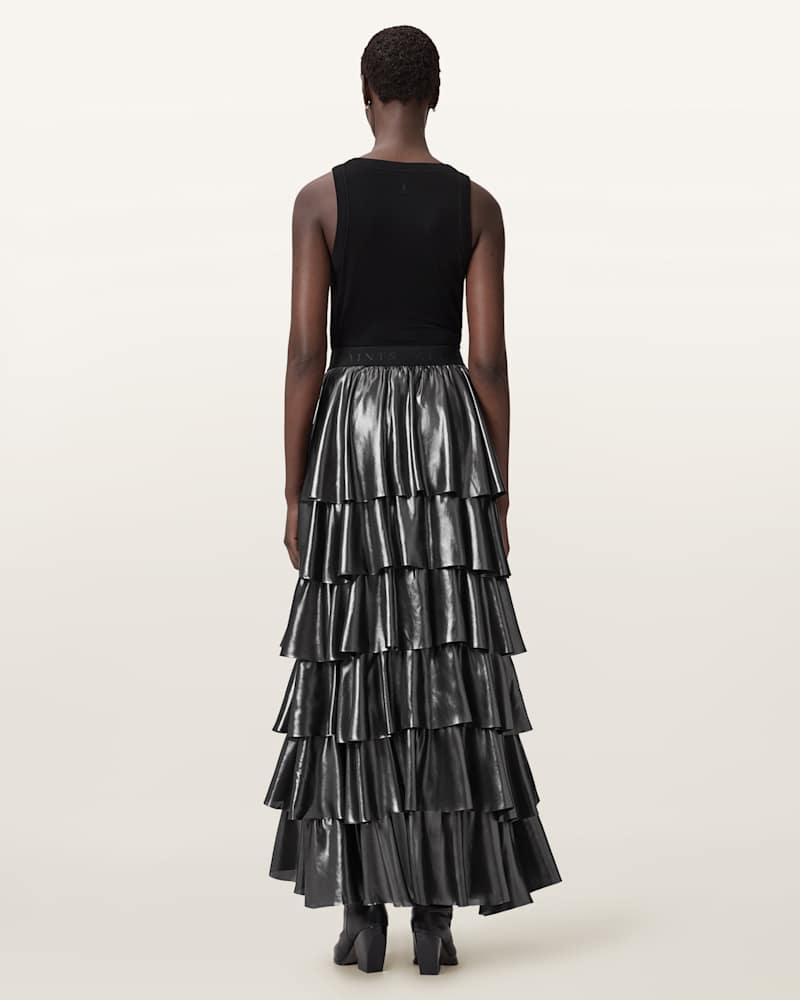 Cavarly Metallic Maxi Skirt