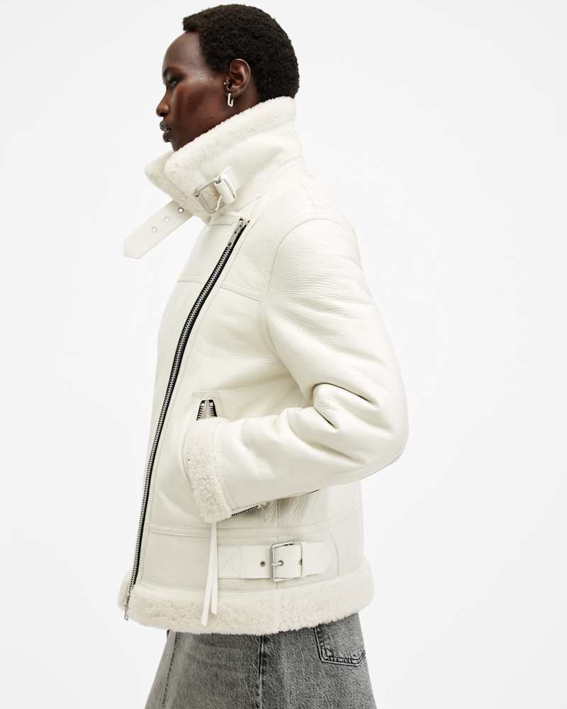 Sola Oversized Shearling Biker Jacket