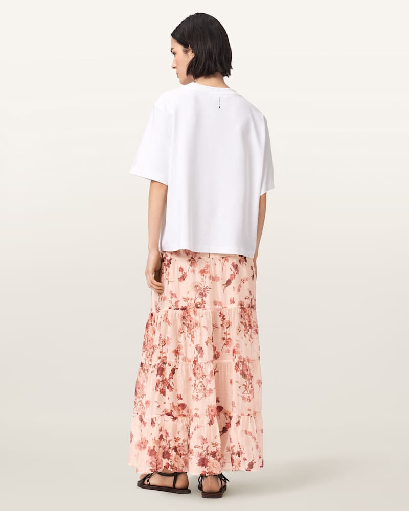 Evia Tiered Floral Maxi Skirt