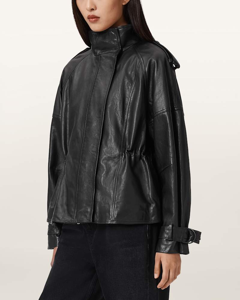 Serne Relaxed-Fit Leather Jacket