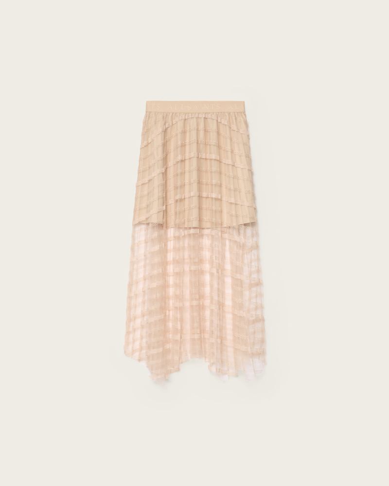 Celia Sheer Overlay Midi Skirt