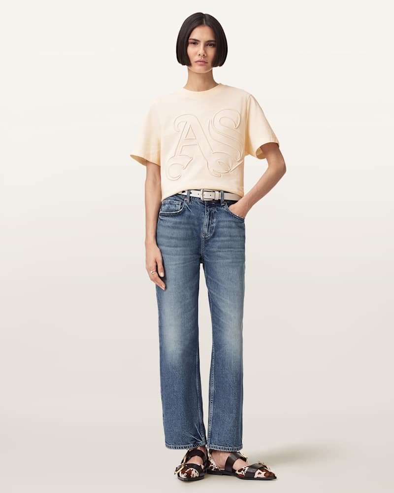 Lisa Embossed Crew Neck T-Shirt