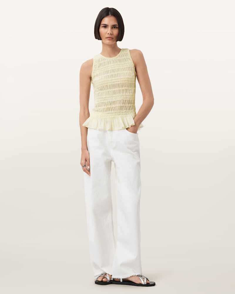 Marion Shirred Sleeveless Top