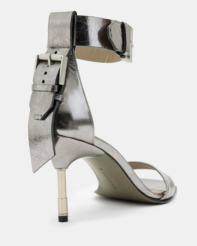 Noir Square Toe Heeled Sandal
