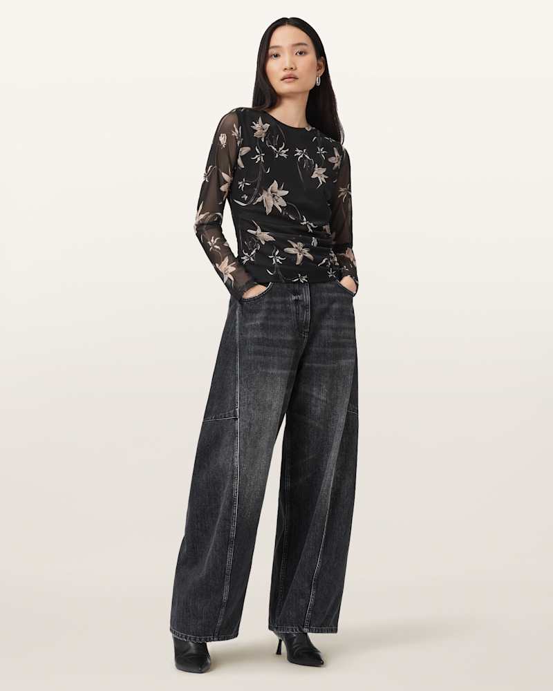 Caia Floral Mesh Top