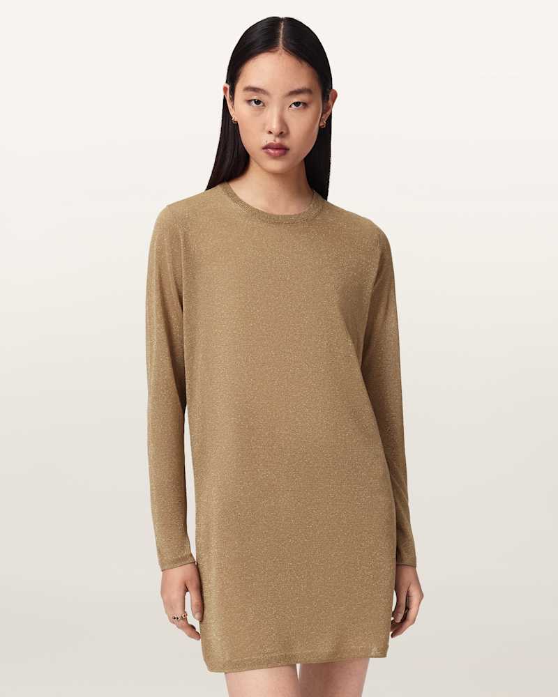 Tillii Metallic Long Sleeve Mini Dress