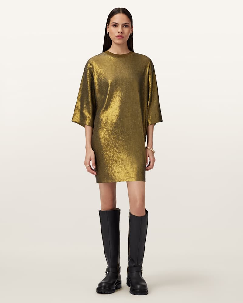 Opal Metallic Logo Dress