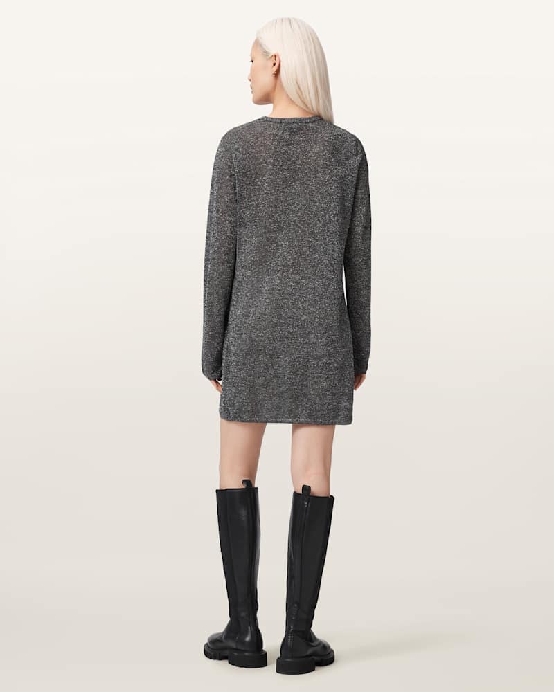 Deetz Metallic Long Sleeve Mini Dress