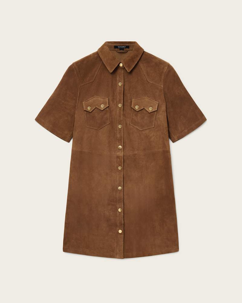 Rock Suede Mini Shirt Dress