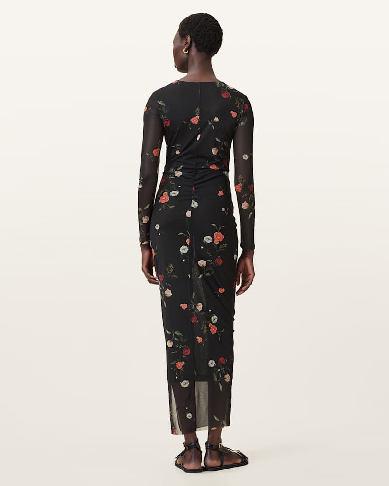 Kathy Print Mesh Maxi Dress
