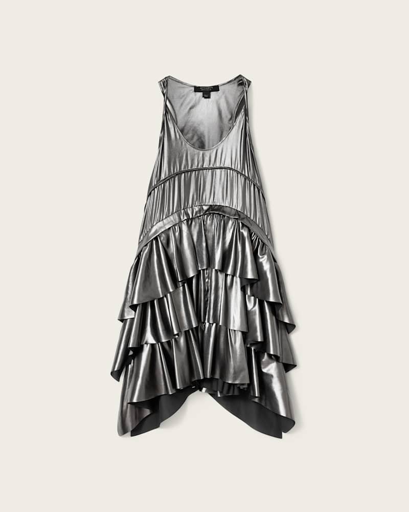 Cavarly Metallic Mini Dress