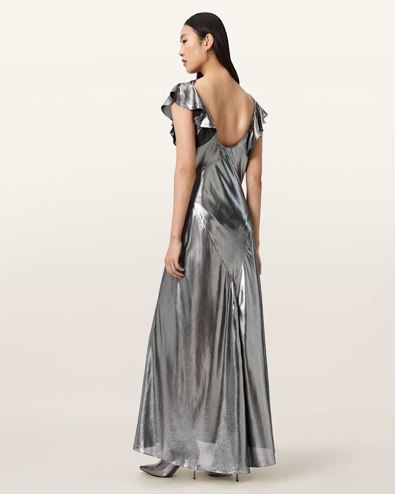 Flora Metallic Maxi Dress