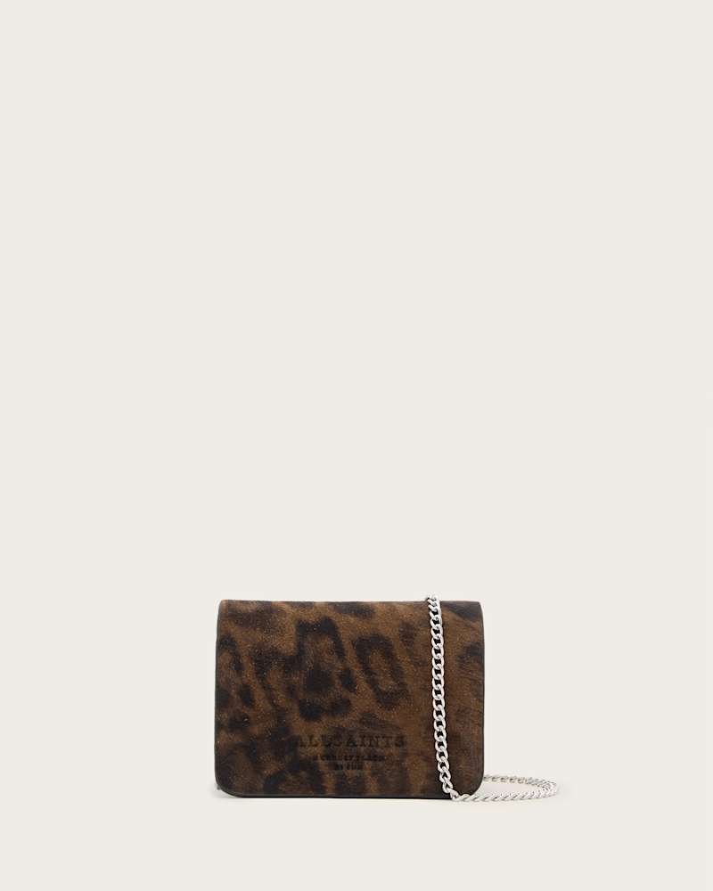 Honore Leopard Print Suede Crossbody Bag