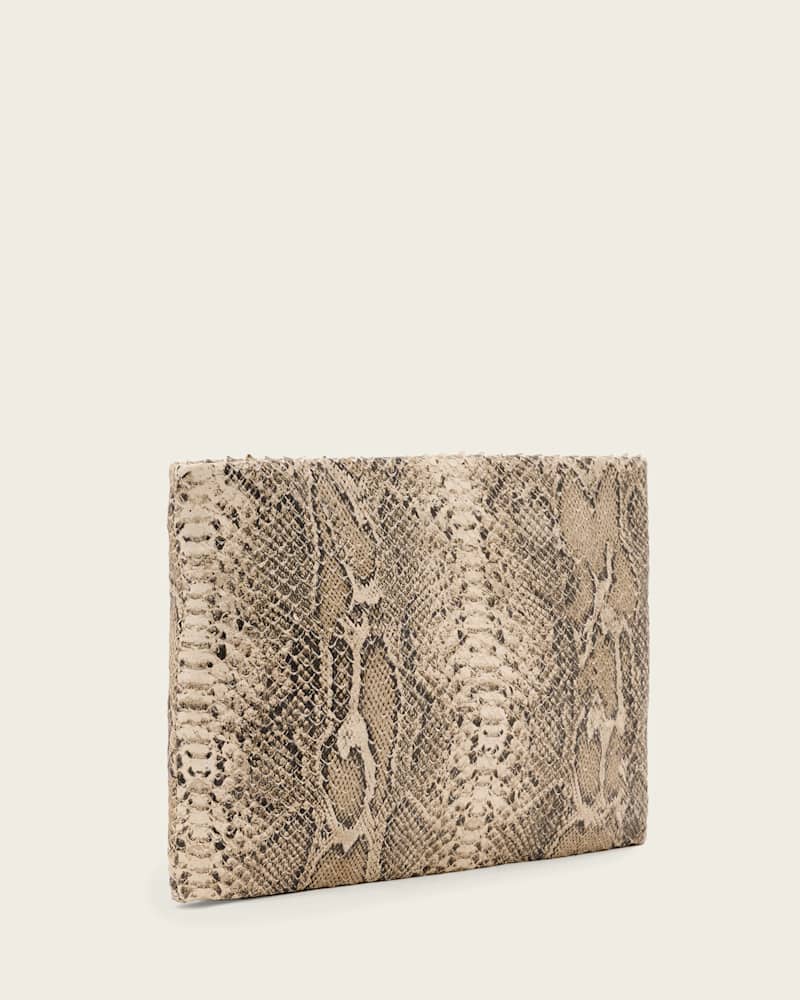 Bettina Leather Snake Clutch Bag
