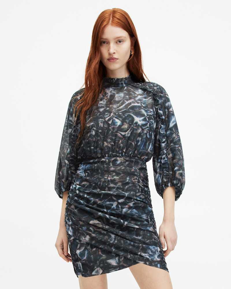 Harlee Caladesi Print Ruffle Mini Dress