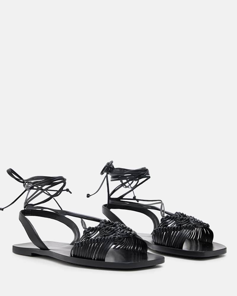Donna Leather Rope Strappy Sandals