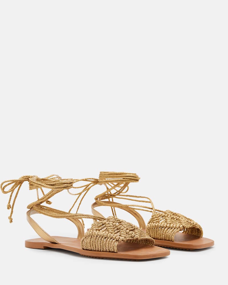 Donna Leather Rope Strappy Sandals