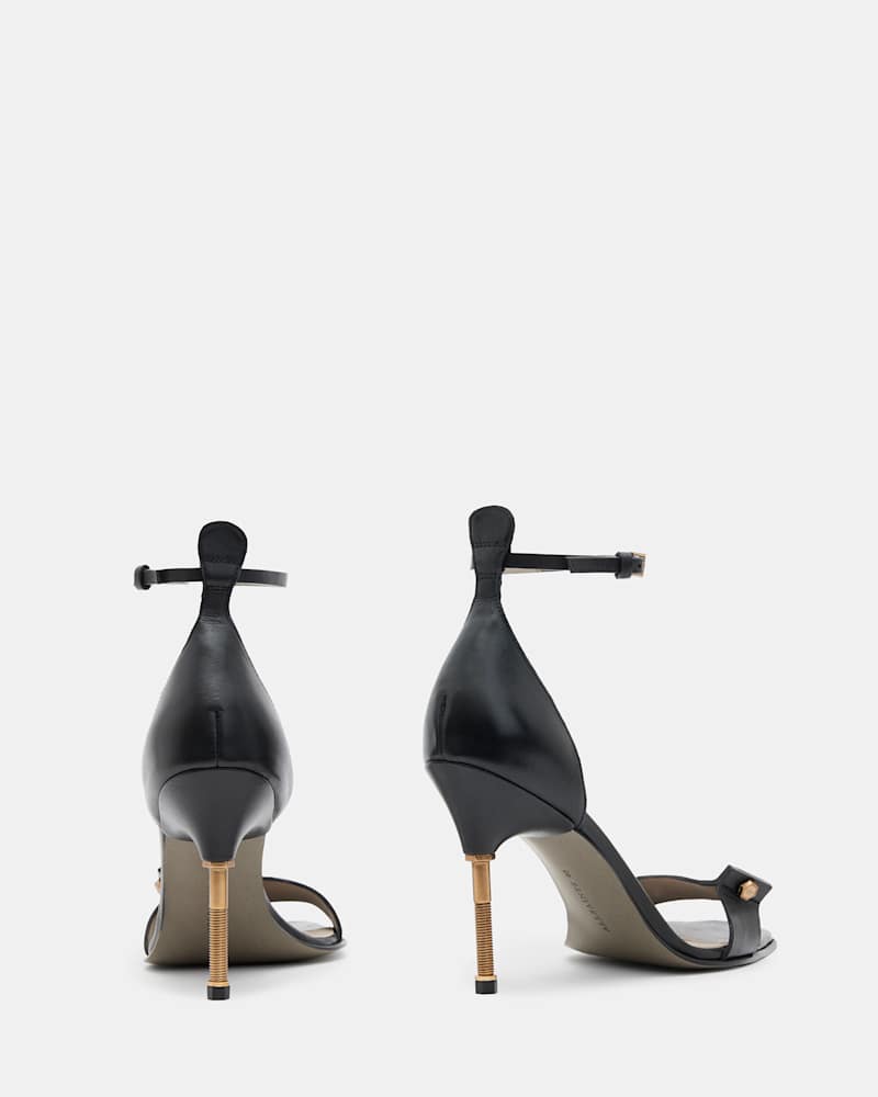 Betty Square Toe Leather Heeled Sandals