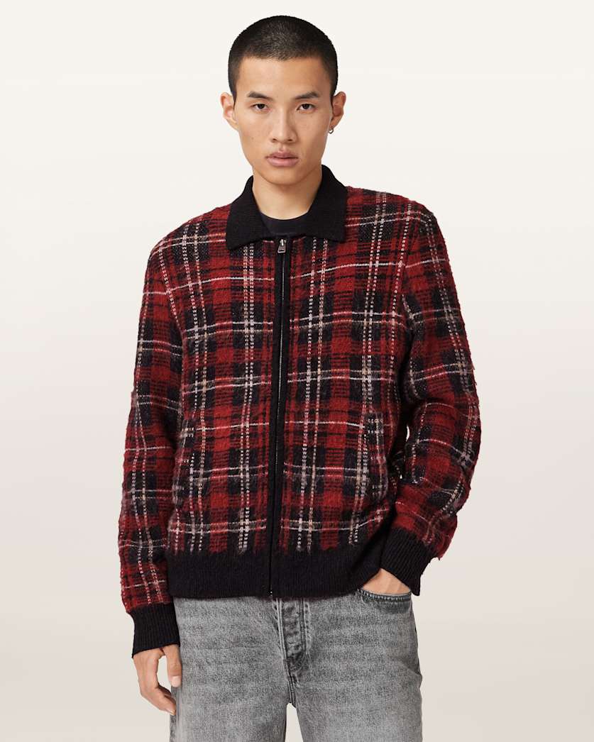 Nettle Jacquard Plaid Cardigan