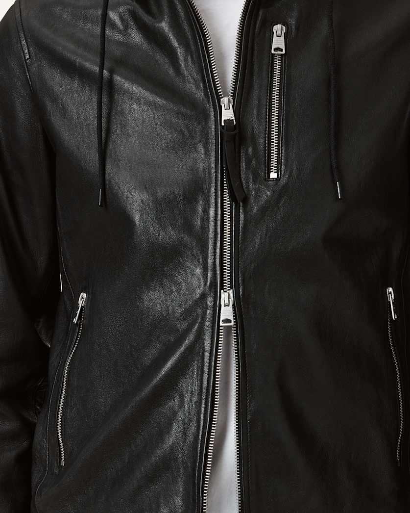 Ashton Hooded Leather Jacket