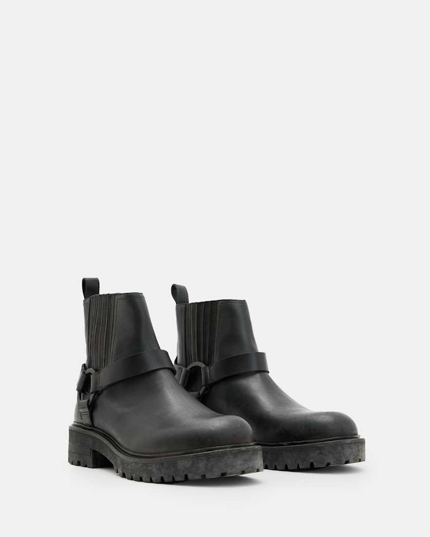 Hank Leather Biker Boots