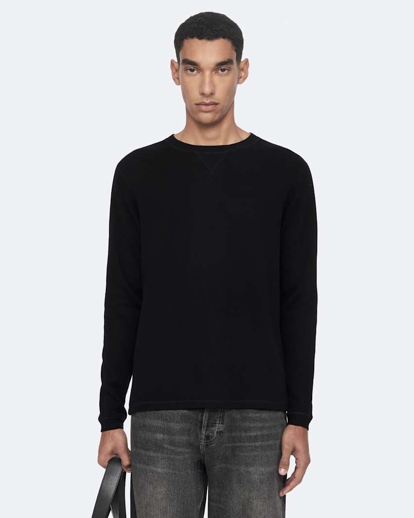 Isaac Waffle-Knit Long-Sleeve T-Shirt