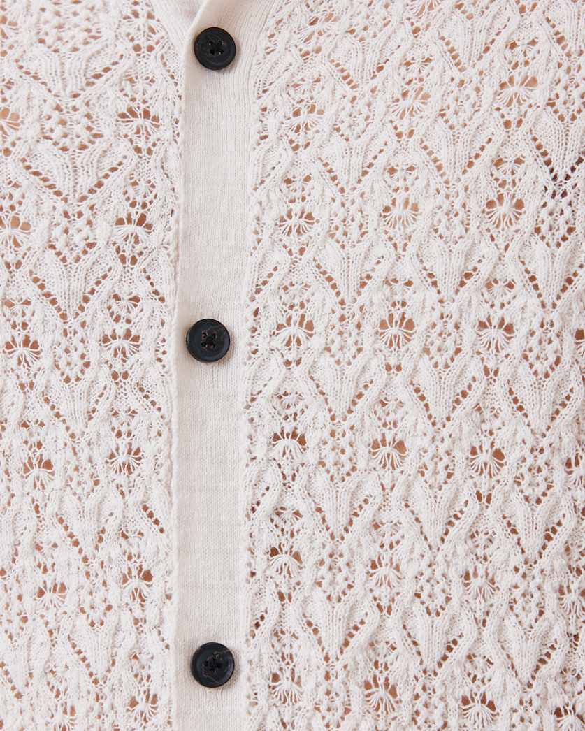 Loire Short Sleeve Open Knit Cardigan