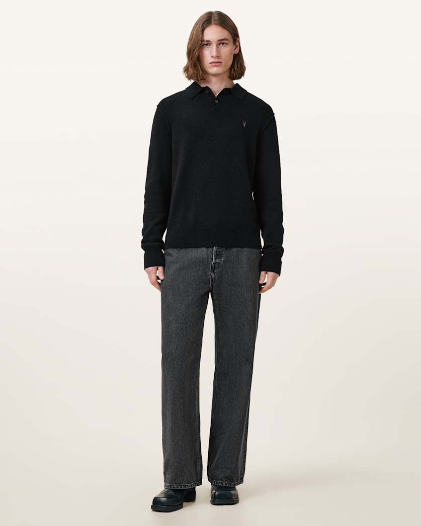 Statten Long Sleeve Ramskull Polo Jumper