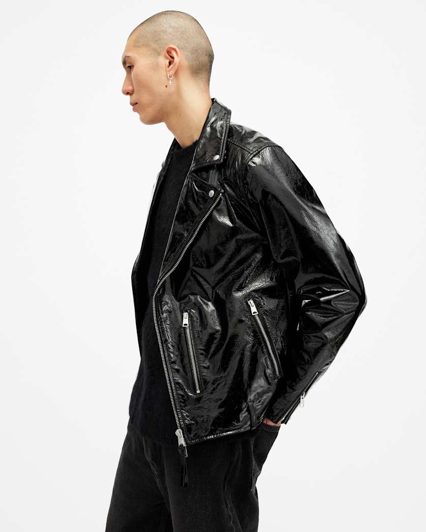 Badwan Slim Fit Leather Biker Jacket