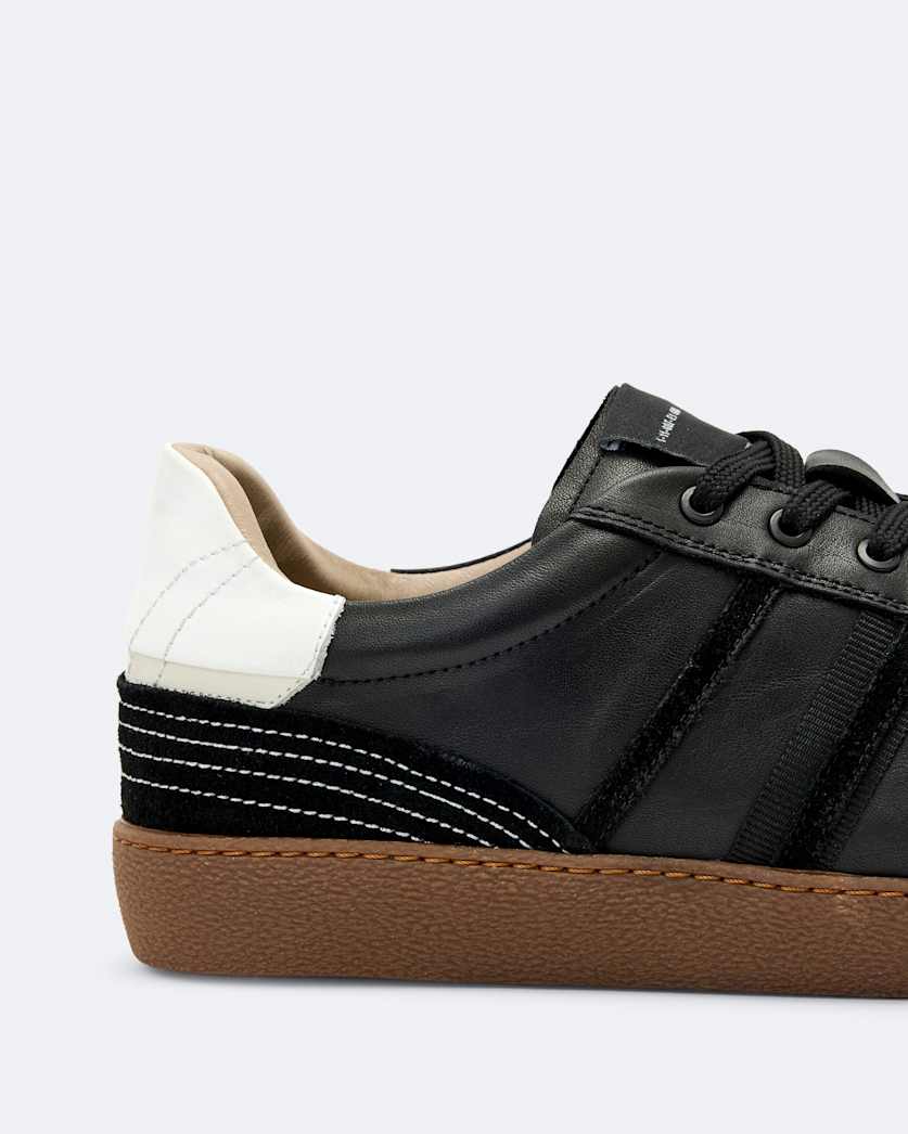 Sheer Contrast Leather Trainers