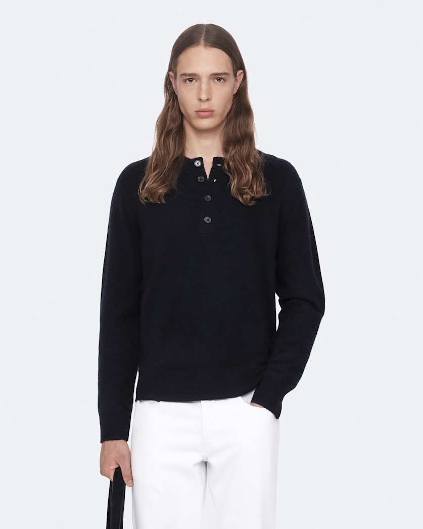 Merino wool Henley jumper