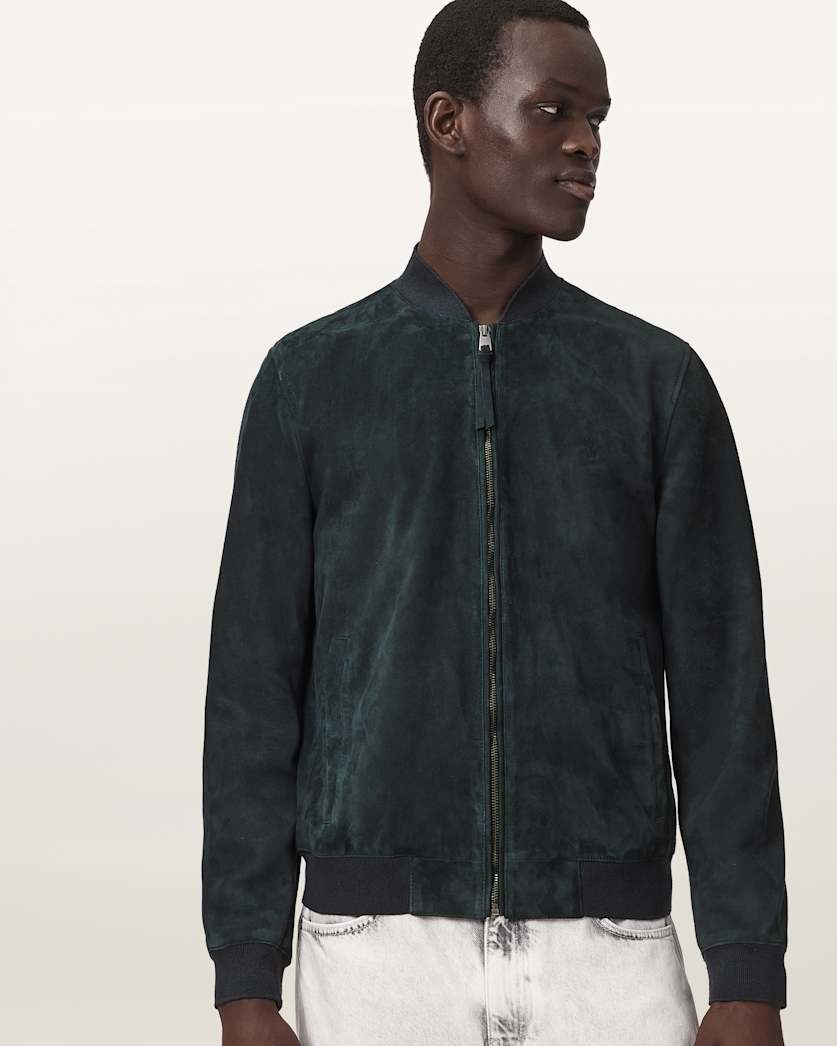 Morton Relaxed Fit Suede Bomber Jacket