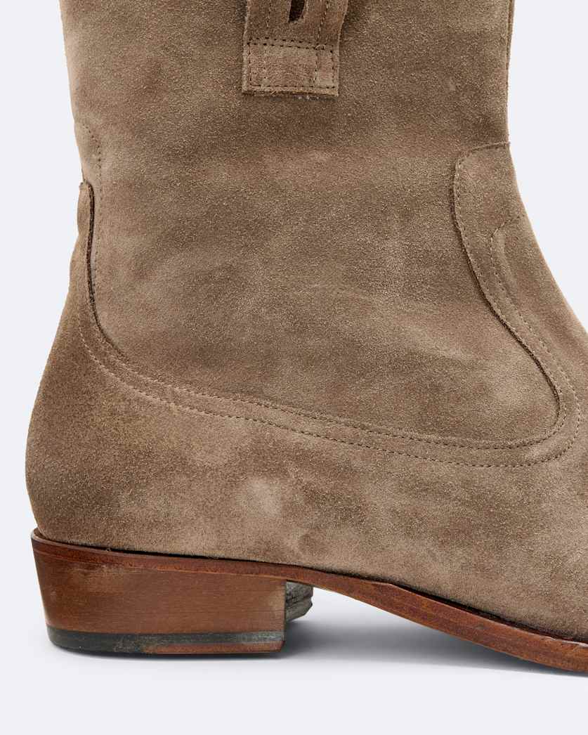 Hiro Suede Zip Up Boots