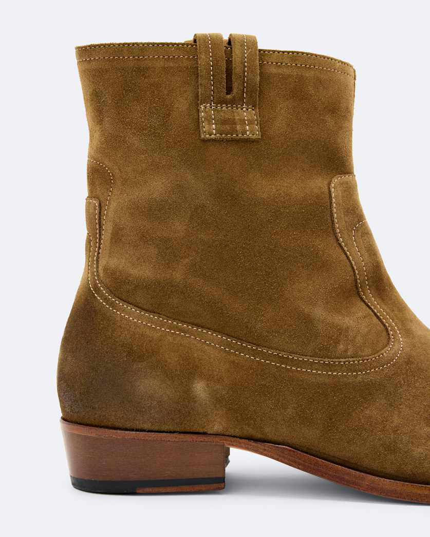 Hiro Suede Zip Up Boots