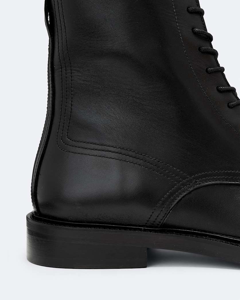 Tanner Zip-Up Leather Military Boots