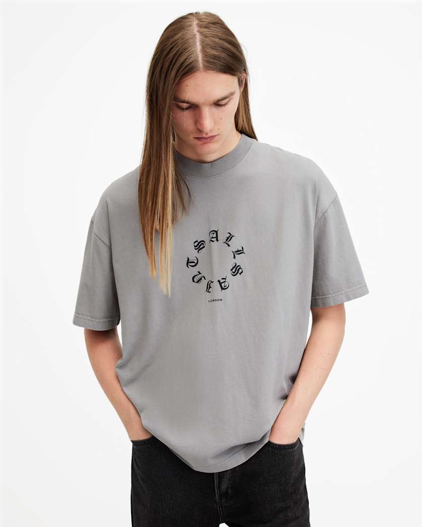Fraktur Logo Print Oversized T-Shirt