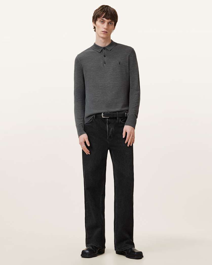 Mode Merino Long Sleeve Ramskull Polo Shirt