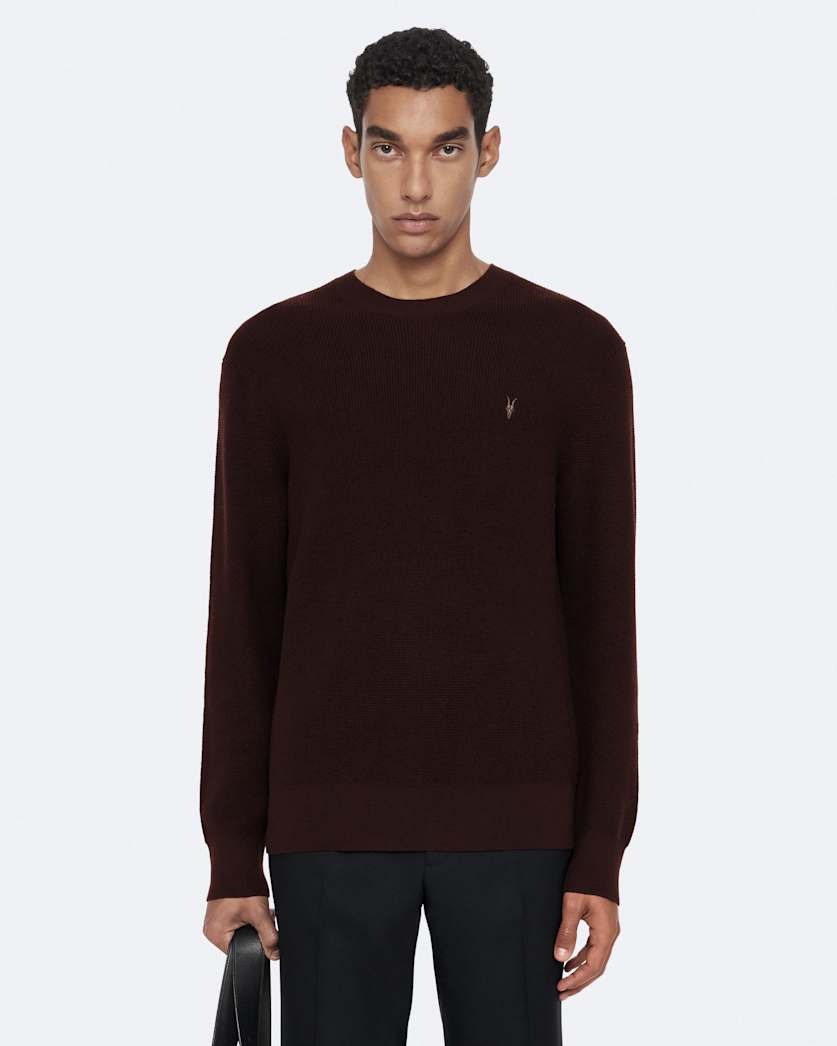 Waffle-Knit Crew-Neck Jumper
