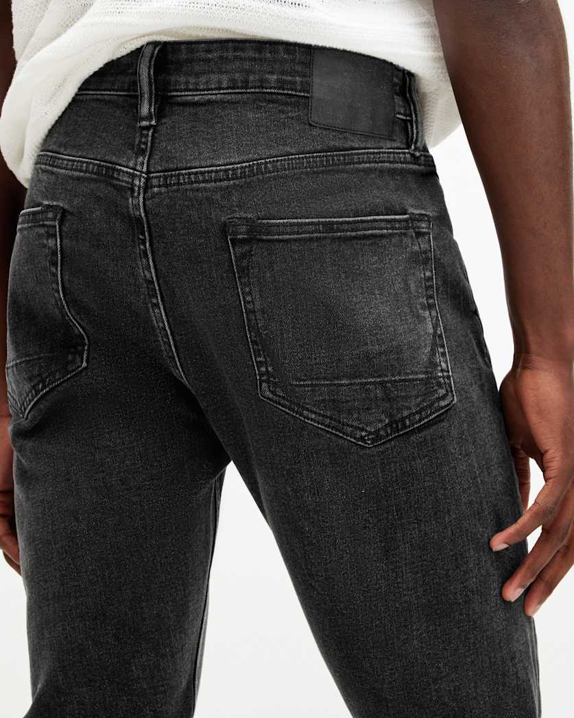 Cigarette Skinny Fit Stretch Denim Jeans Washed Black
